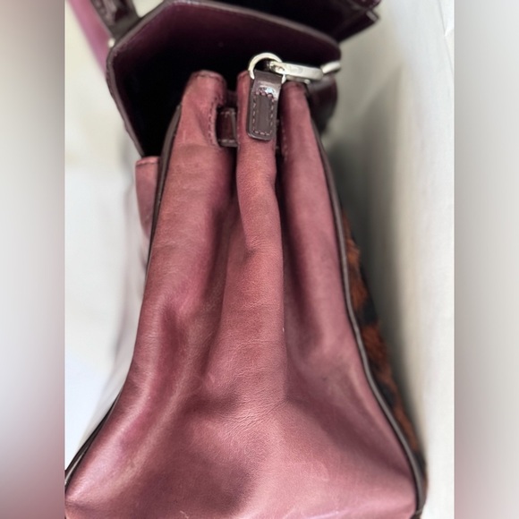 My Flat In London Leopard Faux Fur & Patent Bow Bag MFIL Creed – Rare Sz Medium - Picture 9 of 15